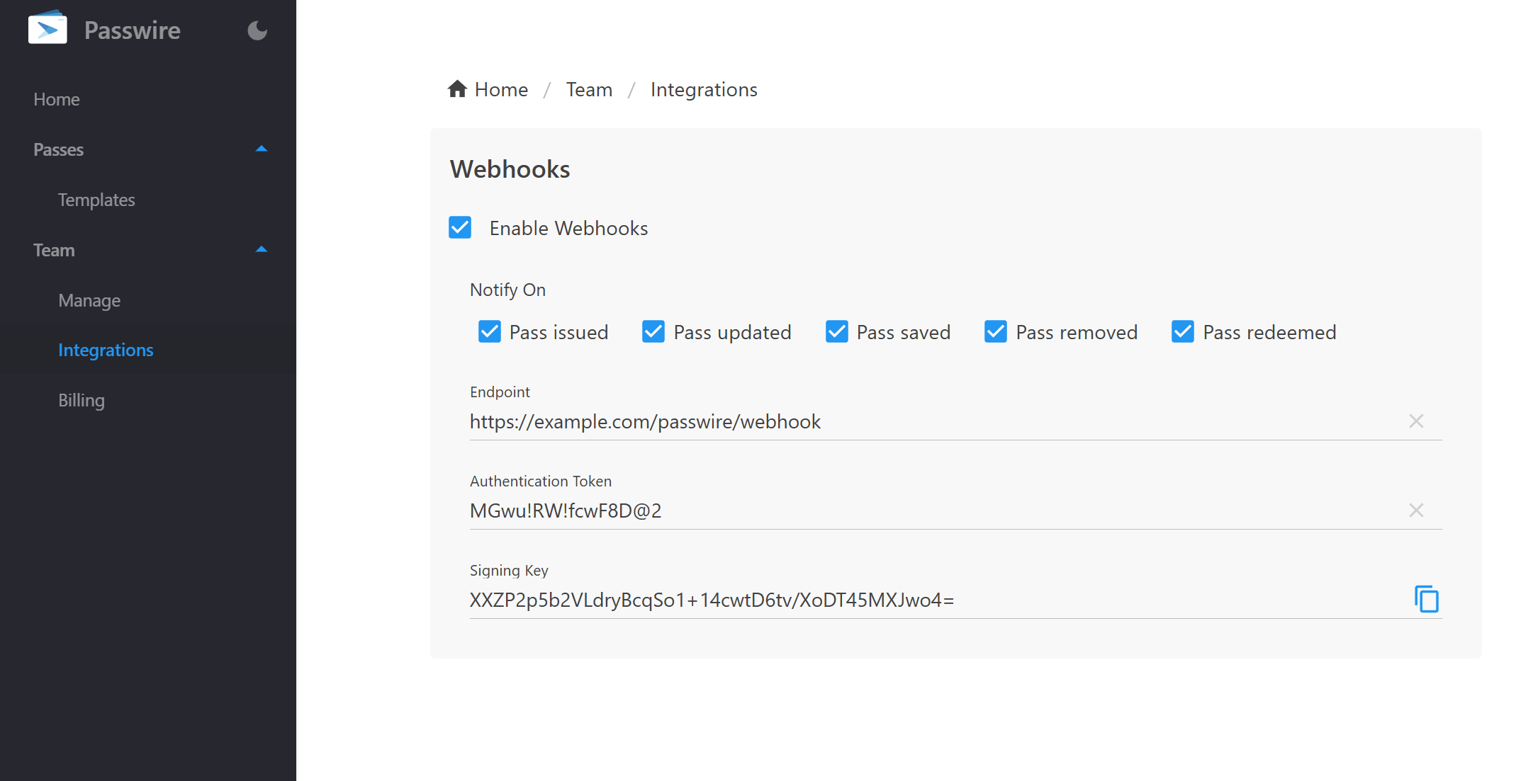 Webhook Setup